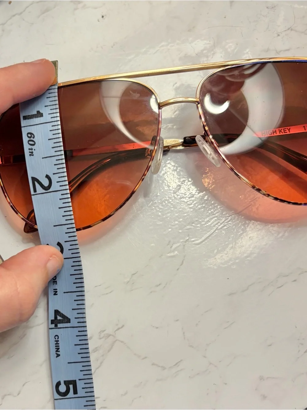 Quay Australia Gold Frame Sunglasses with Orange Gradient Lenses